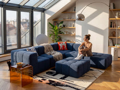 4 Teiliges Modulares Sofa – Blau-4
