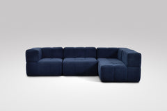 4 Teiliges Modulares Sofa – Blau-1