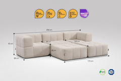 5 Teiliges Modulares Sofa – Beige-2