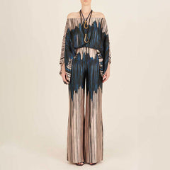 Women’s Off-Shoulder Batwing Sleeve & Wide Leg Two-Piece Set