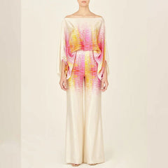 Women’s Off-Shoulder Batwing Sleeve & Wide Leg Two-Piece Set