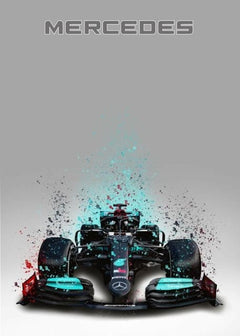 Poster Formel 1  Rennwagen Aquarell · Deko Print ohne Rahmen-6
