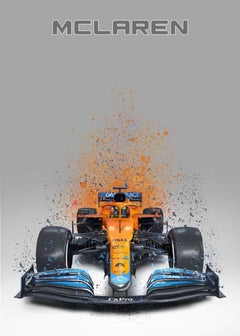 Poster Formel 1  Rennwagen Aquarell · Deko Print ohne Rahmen-1