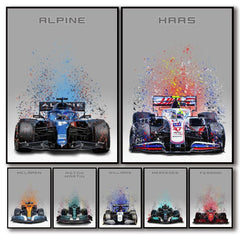Poster Formel 1  Rennwagen Aquarell · Deko Print ohne Rahmen-0