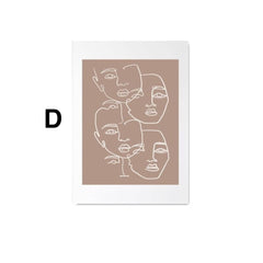 Poster Gesichter Linien und abstrakte Formen als Deko Print ohne Rahmen-5